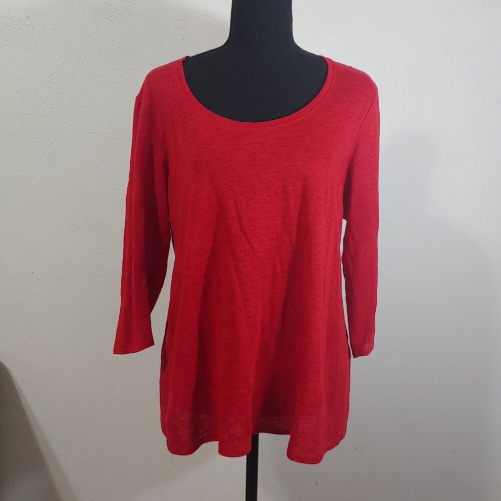 Eileen Fisher  Linen 3/4 Sleeve Top